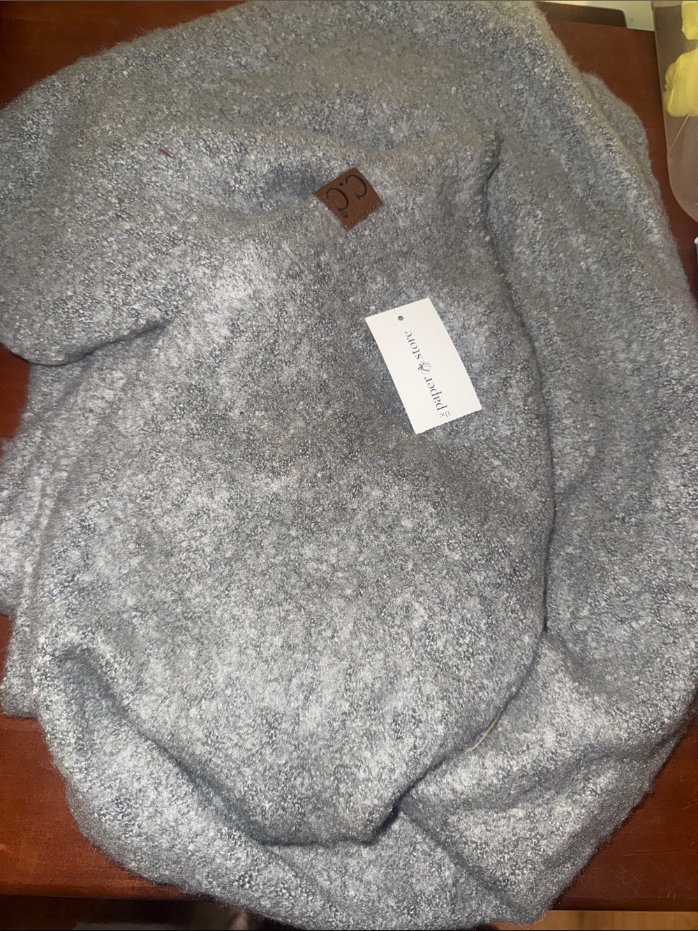 CC Cozy Knit scarf in Heather Gray